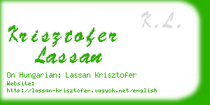 krisztofer lassan business card